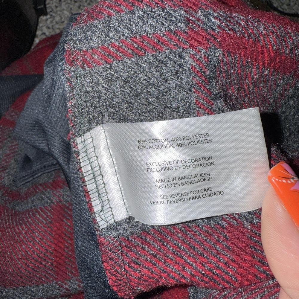 Orvis Shirt Mens XL Red Flannel‎ Buffalo Plaid Shacket Western Flap Pockets - Picture 8 of 8
